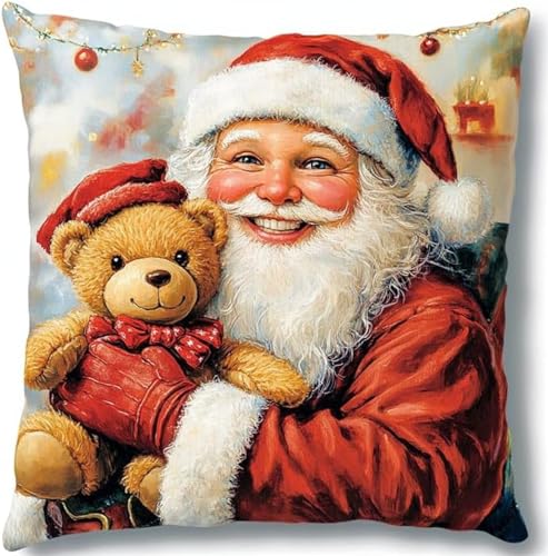 ANSIWEIGO Weihnachten Knüpfkissen Set,Latch Hook Kissen Kit,Weihnachtsmann Und Teddybär,3D Handgemachte Geschenke Knüpfteppich Für Kinder Und Erwachsene Knüpfset,43x43cm/17x17 Zoll ANSIWEIGO Weihnachten Knüpfkissen Set,Latch Hook Kissen Kit,Weihnachtsmann Und Teddybär,3D Handgemachte Geschenke Knüpfteppich Für Kinder Und Erwachsene Knüpfset,43x43cm/17x17 Zoll von ANSIWEIGO