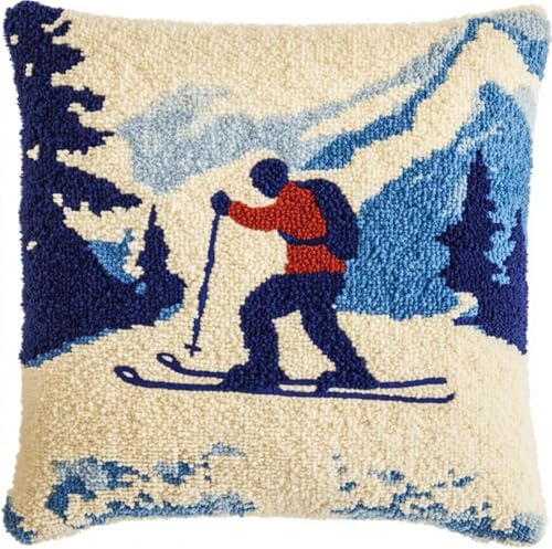 ANSIWEIGO Winter Sommer Knüpfhaken Kissen Kits Für Kinder,Ein Skifahrer,DIY Knüpfteppich Zum Selber Knüpf-Sets Kissenbezug Teppich Stickerei Set,Latch Hook Kits,43x43cm/17x17 Zoll ANSIWEIGO Winter Sommer Knüpfhaken Kissen Kits Für Kinder,Ein Skifahrer,DIY Knüpfteppich Zum Selber Knüpf-Sets Kissenbezug Teppich Stickerei Set,Latch Hook Kits,43x43cm/17x17 Zoll von ANSIWEIGO