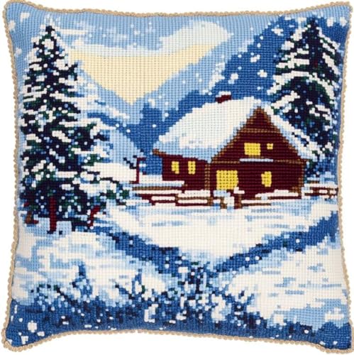 ANSIWEIGO Winterwald DIY-Kissenbezug Zum Basteln,Hütte Mit Schneeblick,Knüpfhaken-Kissen-Set,Kissenbezug Zum Selbermachen Für Anfänger Und Erwachsene,Geschenke,43x43cm/17x17 Zoll ANSIWEIGO Winterwald DIY-Kissenbezug Zum Basteln,Hütte Mit Schneeblick,Knüpfhaken-Kissen-Set,Kissenbezug Zum Selbermachen Für Anfänger Und Erwachsene,Geschenke,43x43cm/17x17 Zoll von ANSIWEIGO