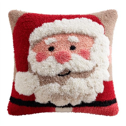 Knüpfkissen DIY Set,Latch Hook Kissenbezug für Handwerk & Kreuzstich Projekte,43x43 cm,Handarbeiten und Heimdekoration,inkl. Anleitung für Kissen und Teppiche,Weihnachtsmann Knüpfkissen DIY Set,Latch Hook Kissenbezug für Handwerk & Kreuzstich Projekte,43x43 cm,Handarbeiten und Heimdekoration,inkl. Anleitung für Kissen und Teppiche,Weihnachtsmann von ANSIWEIGO
