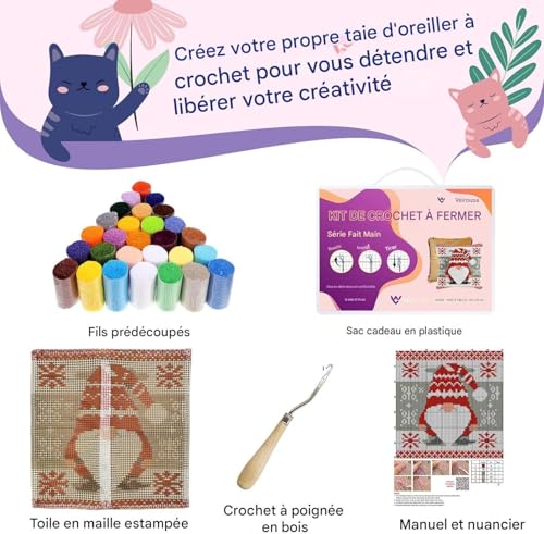 Komplettes DIY Knüpfkissen Set ideal für Anfänger,Latch Hook Kissen Kit Geschenk für Handarbeitsfans,Blühende Lotusblumen,Kissenbezug als Sofakissen oder Heimdekoration Dekokissen Projekts 43x43 cm von ANSIWEIGO