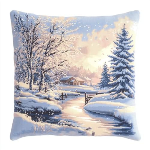Komplettes Kissen Knüpfen Set für Anfänger & Profis,Schneelandschaft Wald,Enthält alles,was Sie zum Knüpfen Ihres eigenen dekorativen Kissens brauchen,DIY Geschenk für Erwachsene und Kinder,43x43 cm Komplettes Kissen Knüpfen Set für Anfänger & Profis,Schneelandschaft Wald,Enthält alles,was Sie zum Knüpfen Ihres eigenen dekorativen Kissens brauchen,DIY Geschenk für Erwachsene und Kinder,43x43 cm von ANSIWEIGO