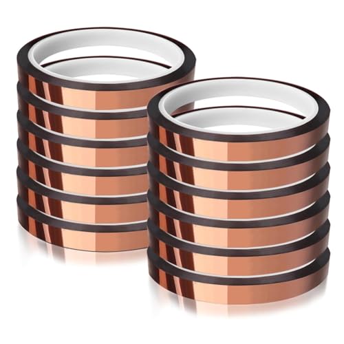ANSO Heizband für Sublimationstransfer, Hitzebeständig, Transferklebeband, Thermisch, Keine Rückstände, 12 Rollen 10 mm X 33 M (108 Fuß) von ANSO