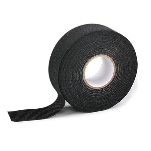 ANSO Schwarzes Auto-Flanellband, Schwer Entflammbar, Isolierendes Klebeband, Samtband, Kabelbaumband, 15 mm X 25 M von ANSO