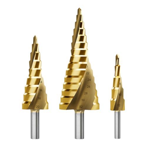 ANSO Stufenbohrer-Set, 3-Teilig, Stufenbohrer, Metrische 4-mm- Bis 32-mm-Bohrkegelbohrer für Metall, PVC C ANSO Stufenbohrer-Set, 3-Teilig, Stufenbohrer, Metrische 4-mm- Bis 32-mm-Bohrkegelbohrer für Metall, PVC C von ANSO