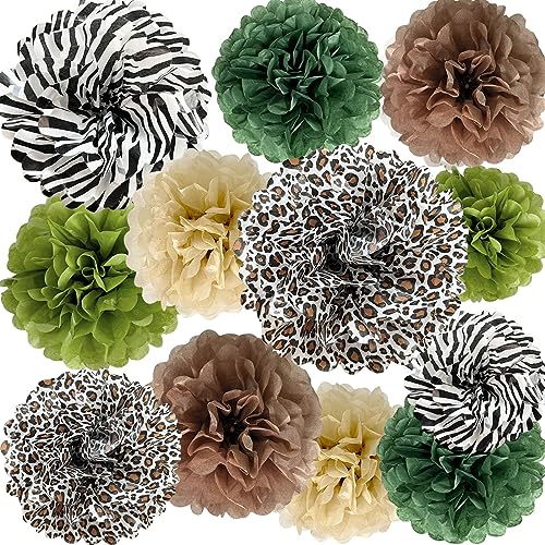 ANSOMO Jungle Safari Seidenpapier Pom Poms Wild Tier Leopard Zebra Print Gepard Party Dekorationen Salbei Grün Braun Blumen Wandbehang Dekor Tischdekoration Zubehör Geburtstag Braut Babyparty ANSOMO Jungle Safari Seidenpapier Pom Poms Wild Tier Leopard Zebra Print Gepard Party Dekorationen Salbei Grün Braun Blumen Wandbehang Dekor Tischdekoration Zubehör Geburtstag Braut Babyparty von ANSOMO