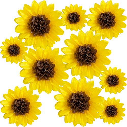 ANSOMO Sonnenblumen-Seidenpapier-Pompons, Dekoration, gelbe Blumen, Wandbehang, Party-Dekorationen, Geburtstag, Braut, Babyparty, Hochzeit, Klassenzimmer, 30,5 cm, 20,3 cm, 10 Stück ANSOMO Sonnenblumen-Seidenpapier-Pompons, Dekoration, gelbe Blumen, Wandbehang, Party-Dekorationen, Geburtstag, Braut, Babyparty, Hochzeit, Klassenzimmer, 30,5 cm, 20,3 cm, 10 Stück von ANSOMO