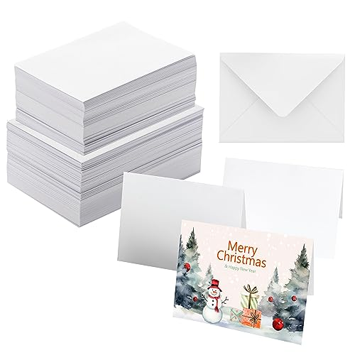 50 Packungen Blanko-Aquarellkarten mit Umschlägen, 63,5 kg, schwer, 100% Baumwolle, Aquarellkarten, 10,2 x 15,2 cm, faltbare Aquarell-Karten und Umschläge zum Malen oder zur Kartenherstellung für 50 Packungen Blanko-Aquarellkarten mit Umschlägen, 63,5 kg, schwer, 100% Baumwolle, Aquarellkarten, 10,2 x 15,2 cm, faltbare Aquarell-Karten und Umschläge zum Malen oder zur Kartenherstellung für von ANSSDO