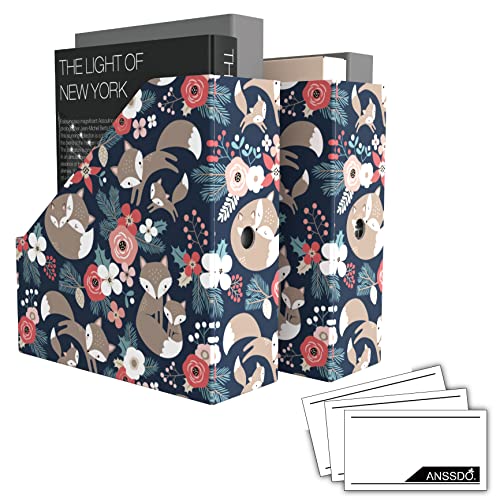 ANSSDO Zeitschriftenhalter aus Karton, Premium-Zeitschriftensammler, große Aufbewahrungsbox als Buchkörbe oder Ordnerhalter für den Schreibtisch, Schwarz, Blumenmuster, 6 Stück ANSSDO Zeitschriftenhalter aus Karton, Premium-Zeitschriftensammler, große Aufbewahrungsbox als Buchkörbe oder Ordnerhalter für den Schreibtisch, Schwarz, Blumenmuster, 6 Stück von ANSSDO