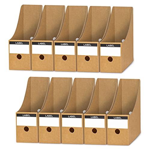 10 Stück Stehsammler, Zeitschriftensammler aus Kraftpapier A4 Stehsammler Pappe Zeitschriftenhalter für Datei Ordner Schreibwaren Bürobedarf Organizer von ANSTEEP