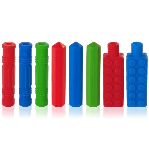 ANSUG 8 Stück Bleistift Topper Kauaufsatz Stifte Silicone Pencil Topper für Besondere Bedürfnisse Angst ANSUG 8 Stück Bleistift Topper Kauaufsatz Stifte Silicone Pencil Topper für Besondere Bedürfnisse Angst von ANSUG