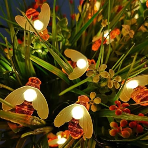 ANTEROOF Bienenlichterketten 50er 7M Solar Lichterkette außen 8 Modi IP65 Wasserdicht Warm Weiß Lichterkette für Bäume, Weihnachten, Hochzeit, Party, Indoor und Outdoor ANTEROOF Bienenlichterketten 50er 7M Solar Lichterkette außen 8 Modi IP65 Wasserdicht Warm Weiß Lichterkette für Bäume, Weihnachten, Hochzeit, Party, Indoor und Outdoor von ANTEROOF