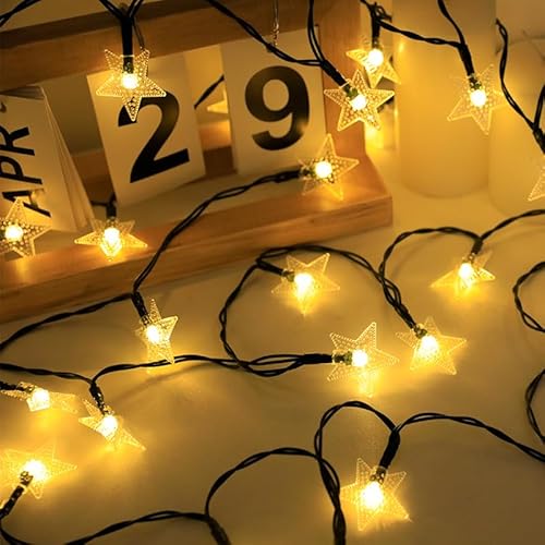 ANTEROOF Solar Lichterkette außen, 50er 7M LED Stern Lichterkette, 8 Modi IP65 Wasserdicht Warm Weiß Lichterkette für Bäume, Weihnachten, Hochzeit, Party, Indoor und Outdoor ANTEROOF Solar Lichterkette außen, 50er 7M LED Stern Lichterkette, 8 Modi IP65 Wasserdicht Warm Weiß Lichterkette für Bäume, Weihnachten, Hochzeit, Party, Indoor und Outdoor von ANTEROOF