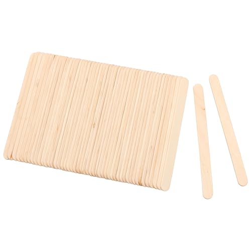 ANTETOK Holzstäbchen 4,5 Zoll 114m, 200 Stück, Eis selbst machen,Bastelarbeiten, DIY-Handwerk, Zunge Depressor, Kunstwerk von ANTETOK