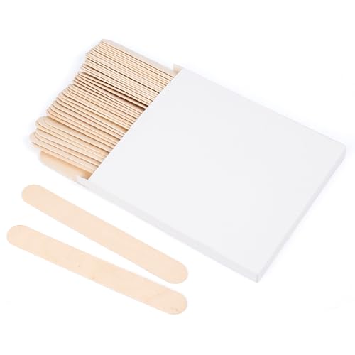 ANTETOK Zungenspatel aus Holz, 20 cm, 50 Stück, zum Basteln, Jumbo-Lutscherstäbchen und Eis am Stiel, große und breite Lutscherstäbchen zum Basteln, große und breite Lutscherstäbchen von ANTETOK