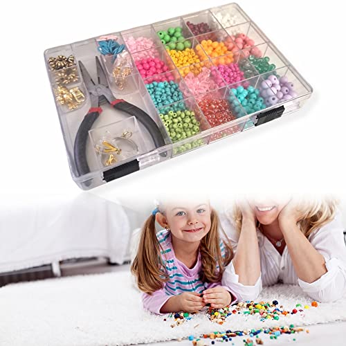 Antevia – Set mit Perlen für Armband + Kordeln + Verschlüsse + Charms + Schmuckzange | mehr als 10 Modelle | Bastelspaß für Kinder | Holznadeln (Luxury) von ANTEVIA Matériaux