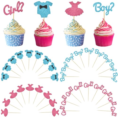 ANTHYTA 36 Stück Jungen oder Mädchen Cupcake Toppers Glitter Blau und Rosa Boy or Girl Tortendeko Kuchen Deko Gender Reveal Cake Topper Baby Shower für Geburtstag Taufe Babyparty Kinderparty ANTHYTA 36 Stück Jungen oder Mädchen Cupcake Toppers Glitter Blau und Rosa Boy or Girl Tortendeko Kuchen Deko Gender Reveal Cake Topper Baby Shower für Geburtstag Taufe Babyparty Kinderparty von ANTHYTA