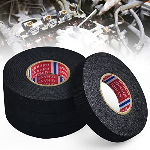 ANTHYTA 4 Rollen Gewebeklebeband Auto Kabelbaum Filzband Gewebeband kfz Hitzebeständig 15 mm x 15 m Klebeband Auto Schwarz Isolierband Kabelbaumband Stoffklebeband für Auto Kabelbäume Kfz Motorrad von ANTHYTA