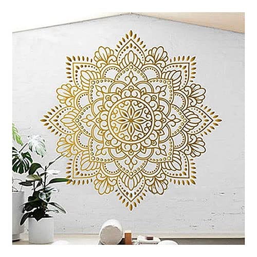 ANWUYANG Mandala Vinyl Wall Art Decal Meditation Yoga Studio Decoration Large Flower Mandala Bedroom Living Room Decor Wallpaper (Color : Gold, Size : XL 110x110cm) von ANWUYANG