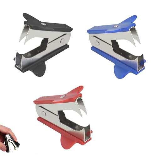 3 Stück Entklammerer Kleiner Heftklammerentferner Ergonomische Form Metall Tackerklammern für Den Täglichen Gebrauch Im Büro Und Zu Hause(Zufällige Farbe) von ANYUANKW