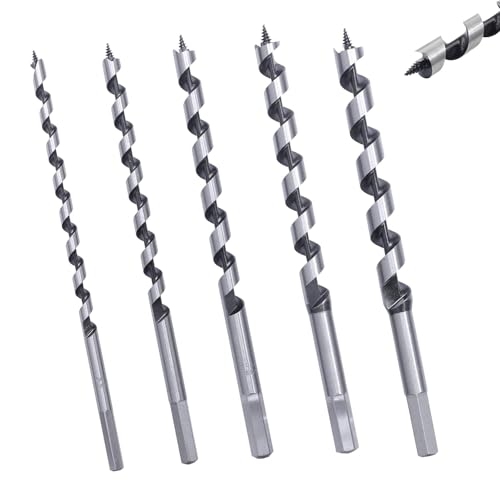 5Pcs Schlangenbohrer Holzbohrer Spiralbohrer Balkenbohrer Schaft Bohrer Bit Set für Holzlochschneider in Hartholz Weichholz und Verbundwerkstoffen von ANYUANKW