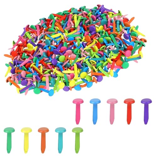 ANYUANKW 300 Stück Mini Brads Musterklammern Metall Bunte Brads Rundkopfklammern Verwendet für Scrapbooking Basteln DIY Kunsthandwerk ANYUANKW 300 Stück Mini Brads Musterklammern Metall Bunte Brads Rundkopfklammern Verwendet für Scrapbooking Basteln DIY Kunsthandwerk von ANYUANKW