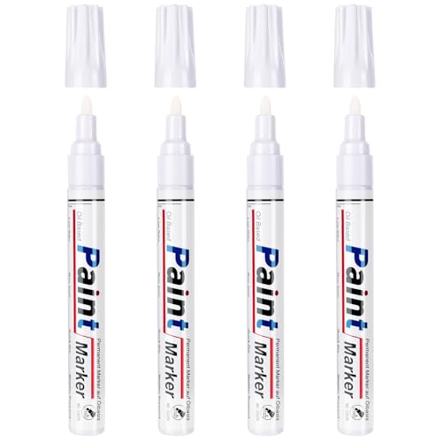 ANYUKE 4 weiße Permanent marker wasserfeste: 2-2.8 mm trocknen schnell Lackstift weiß, Gute Deckkraft Marker Stifte für Etiketten, Metall, Glas, Holz, Reifen, Stein, schwarzes Papier ANYUKE 4 weiße Permanent marker wasserfeste: 2-2.8 mm trocknen schnell Lackstift weiß, Gute Deckkraft Marker Stifte für Etiketten, Metall, Glas, Holz, Reifen, Stein, schwarzes Papier von ANYUKE