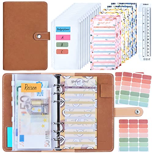 Budget Planner / Binder A6 - ANYUKE Sparchallenge Geldbuch mit Hüllen, Finanzplaner Ringbuch Ordner Organizer für Geld aufbewahrung Hefter, Familienbudgetplaner von ANYUKE