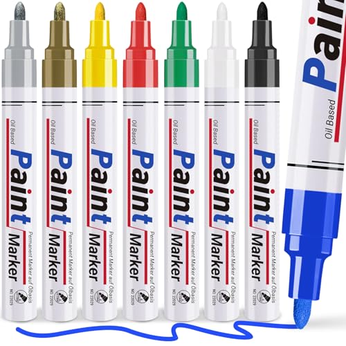 Permanent Marker lackstift glasmalstifte wasserfeste stifte:8 bunt wasserfester glasmalfarbe für steine bemalen,Glas, Holz, Tasse,metall, kunststoff Basteln diy set von ANYUKE