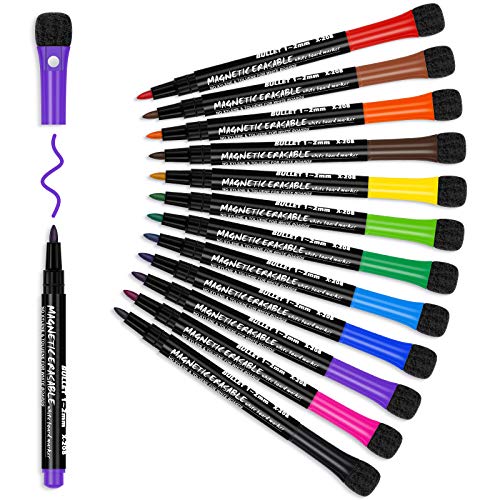 ANYUKE Whiteboard Marker: 12 Farbe Boardmarker mit Schwamm Magnete, Dry Erase Marker für Magnettafel Flipchart, Abwischbare Stifte Lehrer Zubehör Schule Zuhause Büro ANYUKE Whiteboard Marker: 12 Farbe Boardmarker mit Schwamm Magnete, Dry Erase Marker für Magnettafel Flipchart, Abwischbare Stifte Lehrer Zubehör Schule Zuhause Büro von ANYUKE