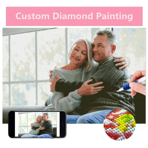 ANYVERSAL 5D DIY Diamant Malerei Personalisiert,Private Benutzerdefinierte 5D Stickerei Diamond Painting Eigenes Foto Set für Zuhause Büro Wand Wohnzimmer Dekoration 50 x 70 cm von ANYVERSAL