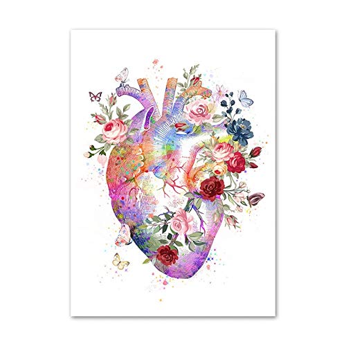 ANnjab Knochenhirn Herz Anatomie Organe 5D Diamond Painting Kit Kunst für Erwachsene und Kinder ist sehr geeignet für Entspannung und Dekoration (Quadrat 40x50cm) von ANnjab