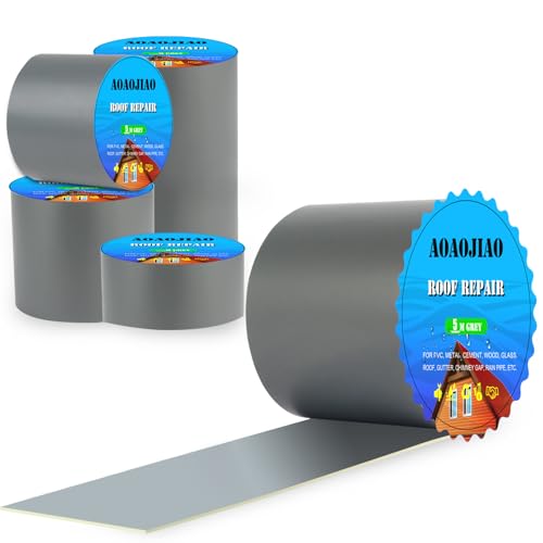 AOAOJIAO Dachrinnen Reparaturband Dichtband, Bitumenband Selbstklebend, Regenrinne Abdichten, DachReparaturband Microsealant, Wasserdichtes Klebeband Außen (15cm x 2.5m x 1 roll) von AOAOJIAO