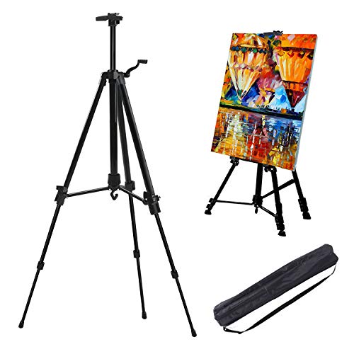 AOBETAK Staffelei Aluminium Ständer Groß,Verstellbar 52-162 cm,mit Tasche,Anzeigen Atelierstaffelei Für Leinwand/Poster/Hochzeit;Für Kinder,Erwachsene,Skizzieren,Malen; Schwarz AOBETAK Staffelei Aluminium Ständer Groß,Verstellbar 52-162 cm,mit Tasche,Anzeigen Atelierstaffelei Für Leinwand/Poster/Hochzeit;Für Kinder,Erwachsene,Skizzieren,Malen; Schwarz von AOBETAK