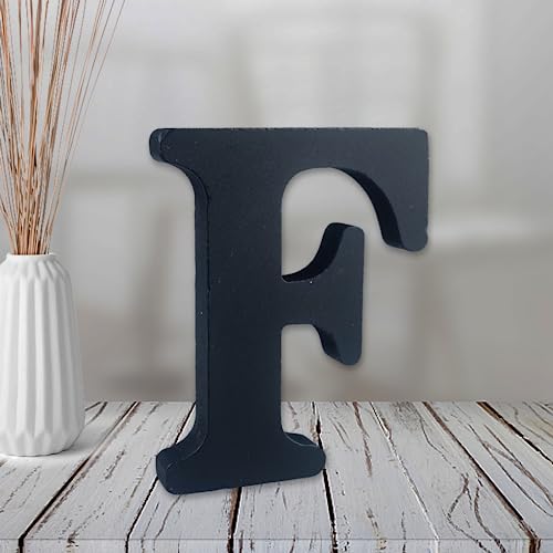 AOCEAN 10,2 cm schwarze Holzbuchstaben, unlackierte Holzbuchstaben für Wanddekoration, dekorative stehende Buchstaben, Scheiben, Schild, Dekoration für Handwerk, Party-Projekte (F) von AOCEAN