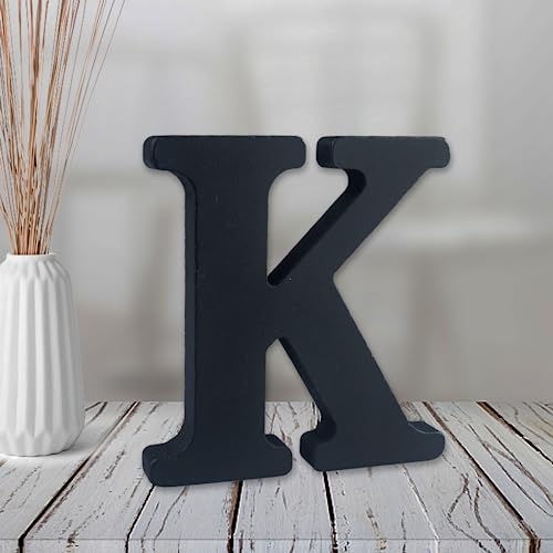 AOCEAN 10,2 cm schwarze Holzbuchstaben, unlackierte Holzbuchstaben für Wanddekoration, dekorative stehende Buchstaben, Scheiben, Schild, Dekoration für Handwerk, Party-Projekte (K) von AOCEAN