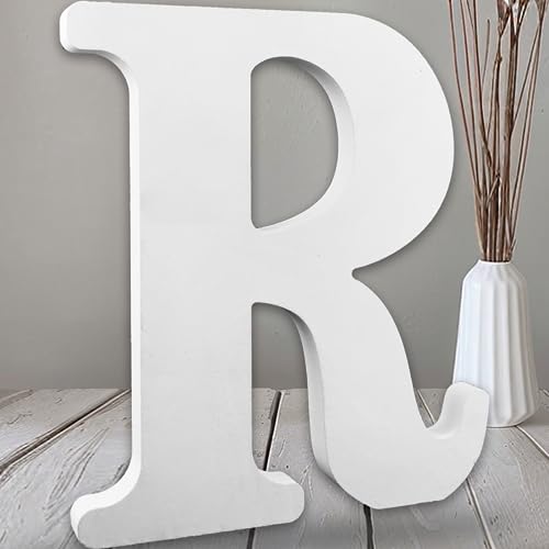 AOCEAN 30,5 cm weiße große Holzbuchstaben, unlackierte Holzbuchstaben für Wanddekoration, dekorative stehende Buchstaben, Scheiben, Schild, Dekoration für Handwerk, Zuhause, Party-Projekte (R) von AOCEAN