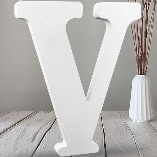 AOCEAN 30,5 cm weiße große Holzbuchstaben, unlackierte Holzbuchstaben für Wanddekoration, dekorative stehende Buchstaben, Scheiben, Schild, Dekoration für Handwerk, Zuhause, Party-Projekte (V) von AOCEAN