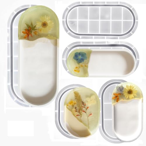 AOEDEO Ovale Formen aus Kunstharz, 30,5 cm, 25,4 cm, 22,9 cm, 17,8 cm, 14,5 cm, 14,5 cm, ovale Formen für Epoxidharz, Schmuckhalter, Beton, Gips, 5 Stück AOEDEO Ovale Formen aus Kunstharz, 30,5 cm, 25,4 cm, 22,9 cm, 17,8 cm, 14,5 cm, 14,5 cm, ovale Formen für Epoxidharz, Schmuckhalter, Beton, Gips, 5 Stück von AOEDEO