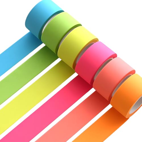 AOEVUIR 6 Pcs Neon Klebeband Fluoreszierendes Tape für Partydeko Halloween Handwerk Leuchtendes Klebeband in Neonfarben 1.5 x 5mm AOEVUIR 6 Pcs Neon Klebeband Fluoreszierendes Tape für Partydeko Halloween Handwerk Leuchtendes Klebeband in Neonfarben 1.5 x 5mm von AOEVUIR