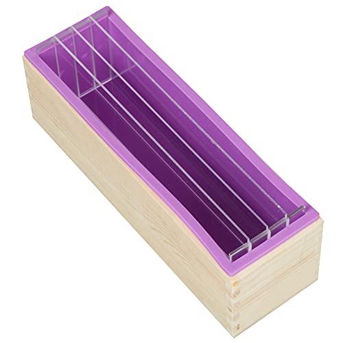 Silikon-Seifenformen, 1200ml/42oz Silikon-Laibseifenform mit Holzkiste und Acryl-Trennwänden für DIY-Wirbelherstellung, handgemachte Seifenherstellung Silikon-Seifenformen, 1200ml/42oz Silikon-Laibseifenform mit Holzkiste und Acryl-Trennwänden für DIY-Wirbelherstellung, handgemachte Seifenherstellung von AOFOX