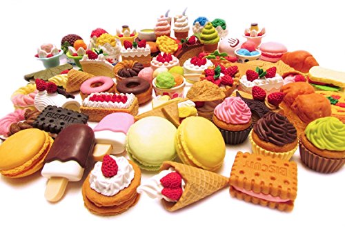 Radiergummi, 30 Stück, Kuchen, Dessert, Puzzle-Spielzeug für Kinder (30 Stil, zufällig ausgewählt, Farbe kann vom Bild abweichen) von AOI