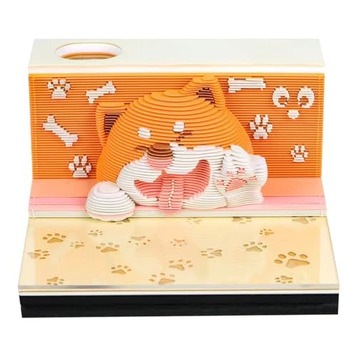 AOICXB 3D-Notizblock, 3D-Papier geschnitzter Hund, DIY-Notizen, Notizblock, Papierkunst, nicht klebende Postnotizen, kreative dekorative Geschenke AOICXB 3D-Notizblock, 3D-Papier geschnitzter Hund, DIY-Notizen, Notizblock, Papierkunst, nicht klebende Postnotizen, kreative dekorative Geschenke von AOICXB