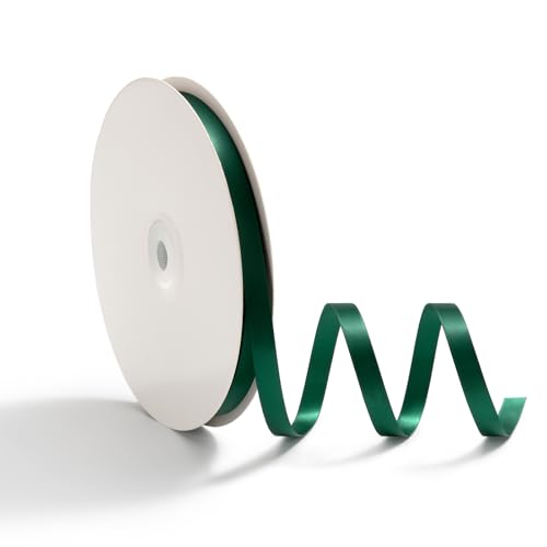 AOKSUNOVA 10mm Satinband Geschenkband Schleifenband 45m Dekoband für Hochzeit Geschenkverpackung Bänder zum Basteln Tannengrün von AOKSUNOVA