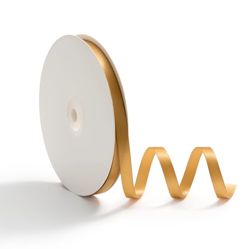 AOKSUNOVA 10mm x 45 Meter Satinband Geschenkband Schleifenband Dekoband für Hochzeit Geschenkverpackung Bänder zum Basteln Champagner Gold AOKSUNOVA 10mm x 45 Meter Satinband Geschenkband Schleifenband Dekoband für Hochzeit Geschenkverpackung Bänder zum Basteln Champagner Gold von AOKSUNOVA