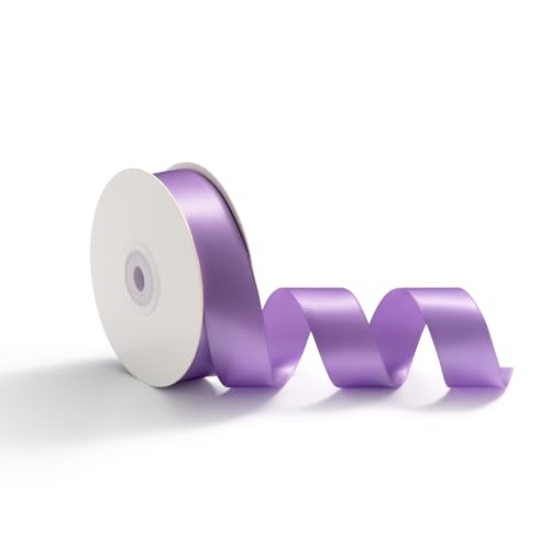 AOKSUNOVA 25mm x 23m Geschenkband Schleifenband Satinband Dekoband für Hochzeit Geschenkverpackung Bänder zum Basteln Violett von AOKSUNOVA