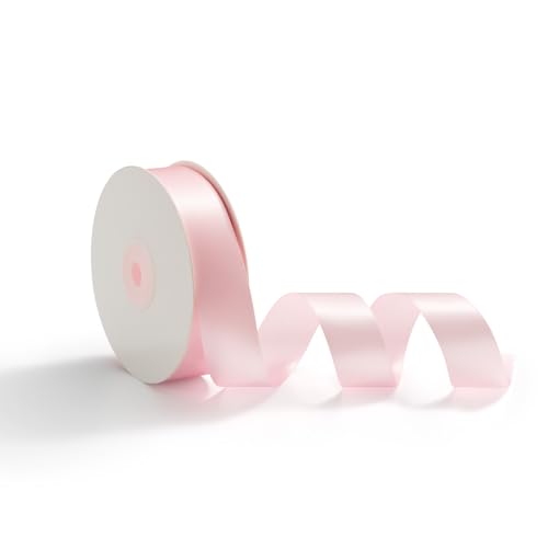 AOKSUNOVA 25mm x 23m Satinband Geschenkband Schleifenband Dekoband für Geschenkverpackung Hochzeit Bänder zum Basteln Rosa von AOKSUNOVA