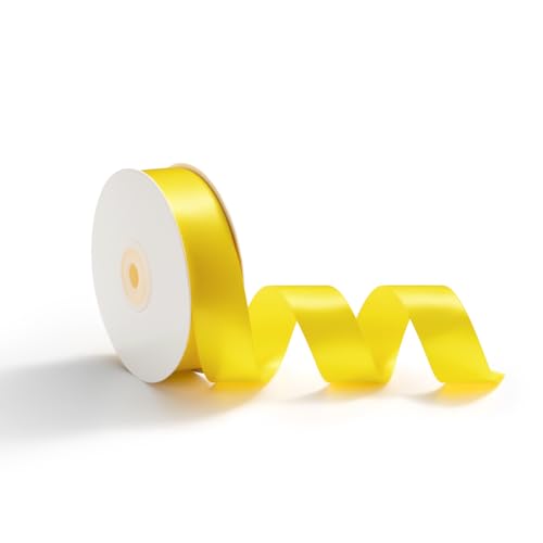 AOKSUNOVA 25mm x 23m Schleifenband Geschenkband Satinband Dekoband für Hochzeit Geschenkverpackung Bänder zum Basteln Gelb AOKSUNOVA 25mm x 23m Schleifenband Geschenkband Satinband Dekoband für Hochzeit Geschenkverpackung Bänder zum Basteln Gelb von AOKSUNOVA