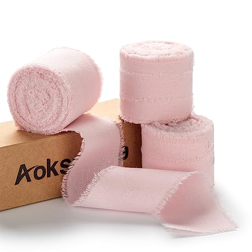 AOKSUNOVA 3,8cm Geschenkband Rosa Baumwolle Baumwollband Schleifenband Hochzeit Breit Stoffband Fransenband AOKSUNOVA 3,8cm Geschenkband Rosa Baumwolle Baumwollband Schleifenband Hochzeit Breit Stoffband Fransenband von AOKSUNOVA