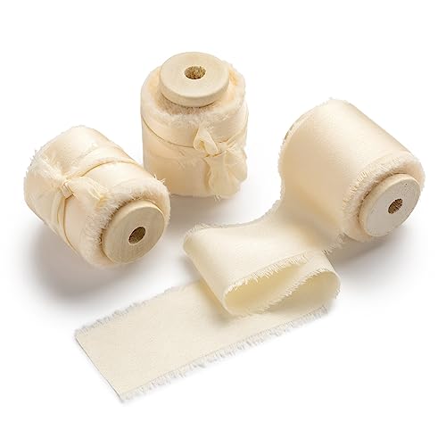 AOKSUNOVA 3,8cm Satinband Breit Schleifenband Beige Creme Geschenkband Hochzeit Stoffband Seidenband AOKSUNOVA 3,8cm Satinband Breit Schleifenband Beige Creme Geschenkband Hochzeit Stoffband Seidenband von AOKSUNOVA